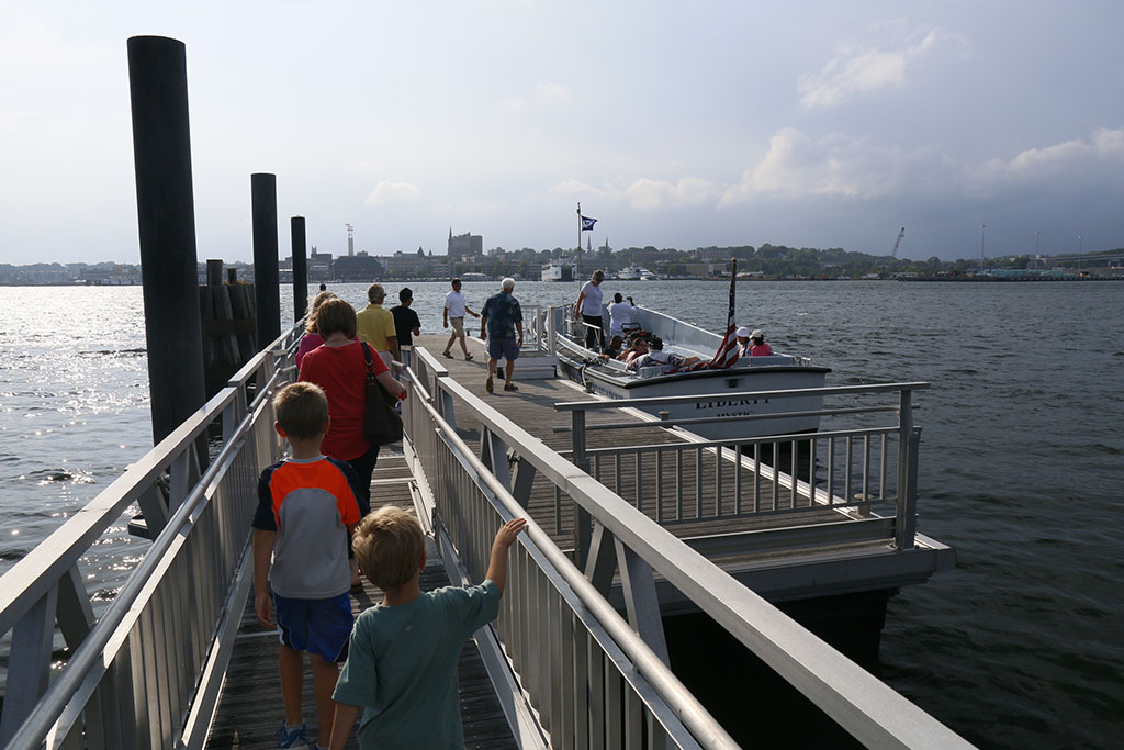 Riders Boarding the Water Taxi Pilot in Summer 2014